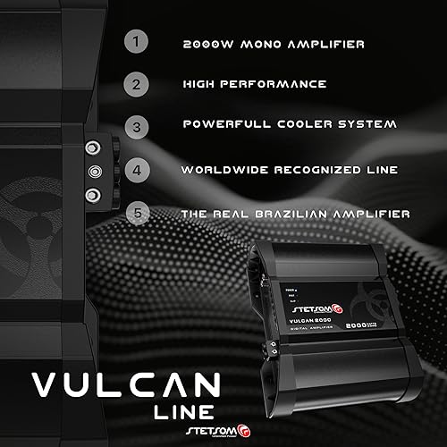 Miniatura 3 de Stetsom Vulcan 8000 1 ohmios amplificador de coche, mono rango completo 8000.1 8K vatios RMS, audio estable de auto de 1 Ohm, calidad de sonido HD,