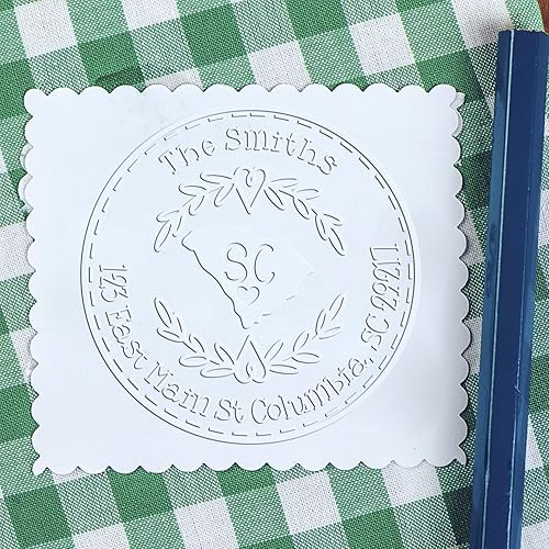 Miniatura 248 de Round State Love - Sello de dirección de devolución para Texas, uso con almohadilla de sello, mango de madera, sello de dirección de Texas