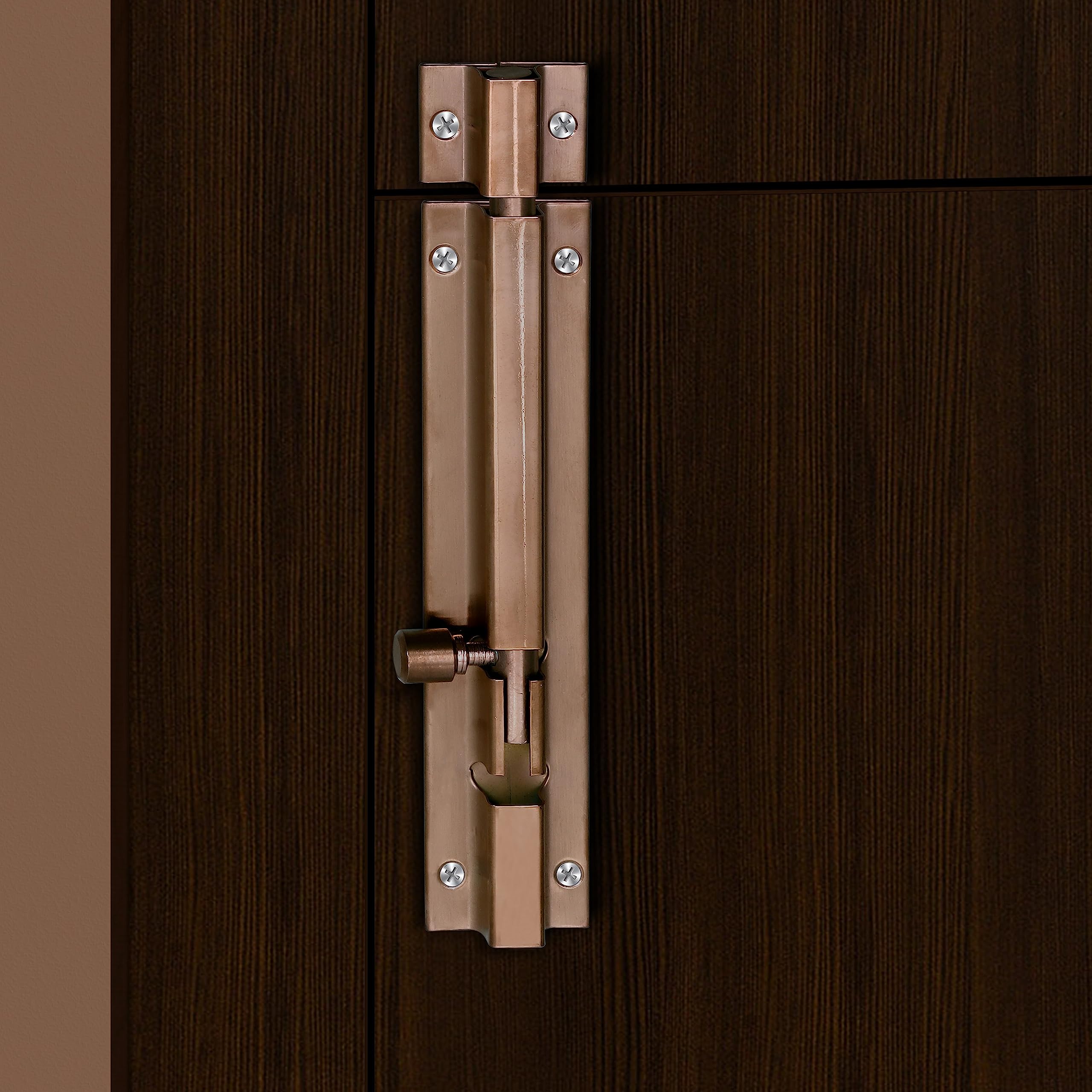 Plantex Stainless Steel Door Kit for Single Door/Door Hardware/Door Accessories (10 inch Al-Drop,8 inch Latch, 8 inch 2 Handles,7 inch Tower Bolt and 4 inch Door Stopper) - (DK-07-PVD Rose Gold) — Amazon image 7