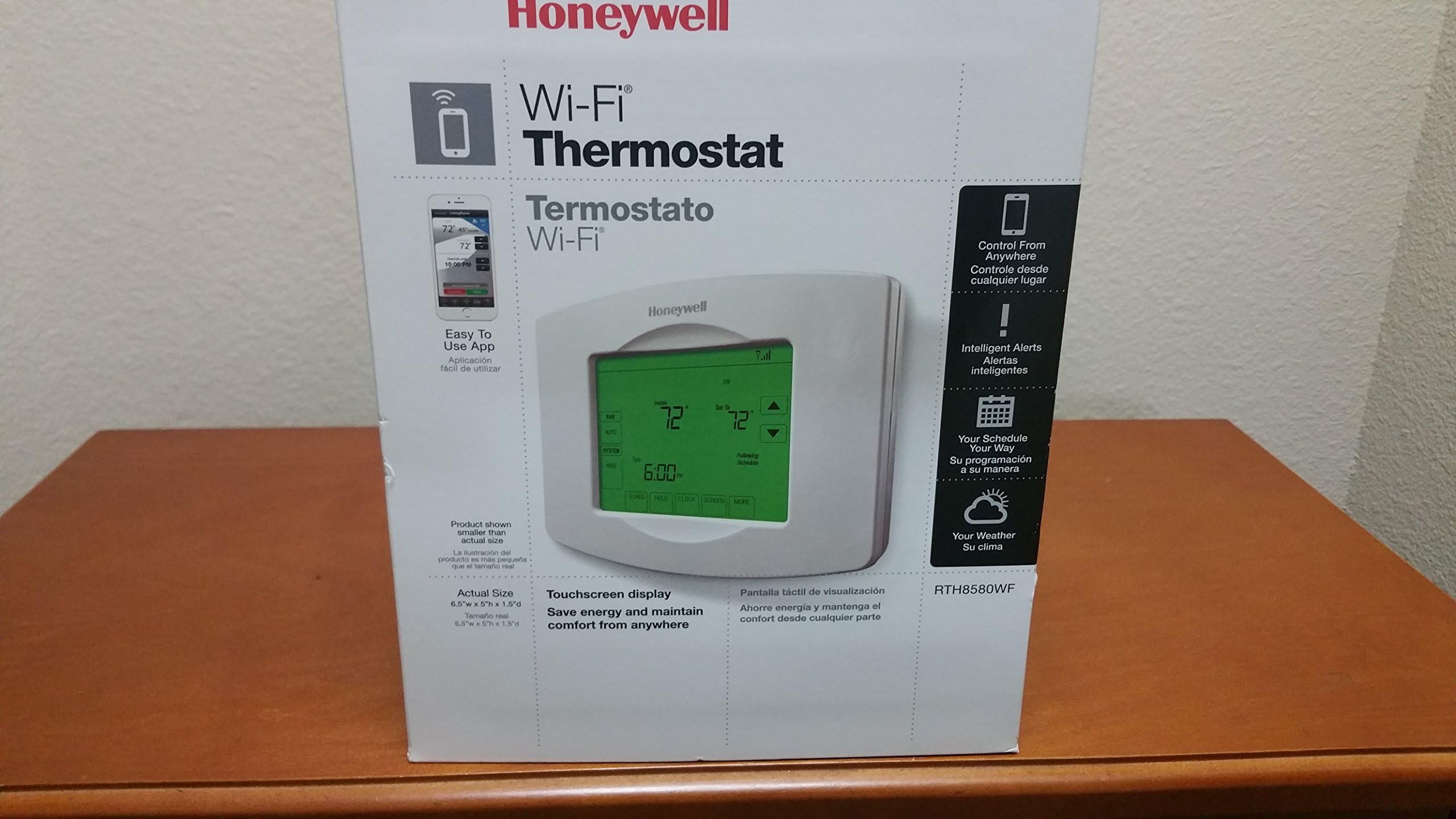 Honeywell Wi-Fi 7-Day Programmable Touchscreen Thermostat - RTH8580WF, "Requires C Wire"