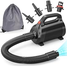 650W Electric Inflatable Air Pump, 2200L/MIN Quick Inflate Deflate Pump, AC 110-120V Portable Air Mattress Pump with 4 Nozzles & Carry Bag for Pool Float, Gym Mat, Inflatable Boat, SUP
