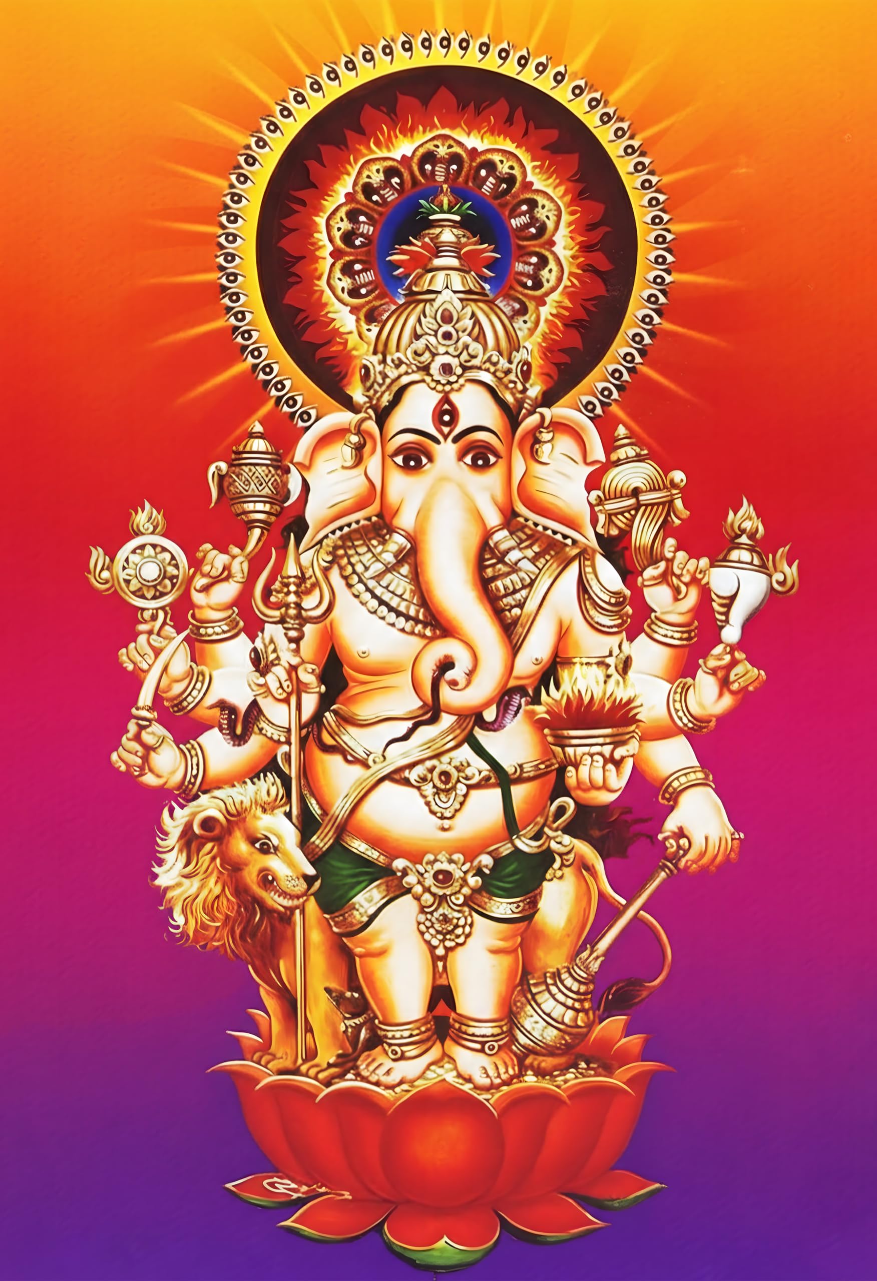 Roostaflag Drishti Ganapathi Poster for Entrance | Vastu Ganesha Poster | Kan Drishti Ganpati Sticker | Lord Ganesh Posters | God Shubha Ganpati Posters for Pooja Room, Home, Office Wall Decor