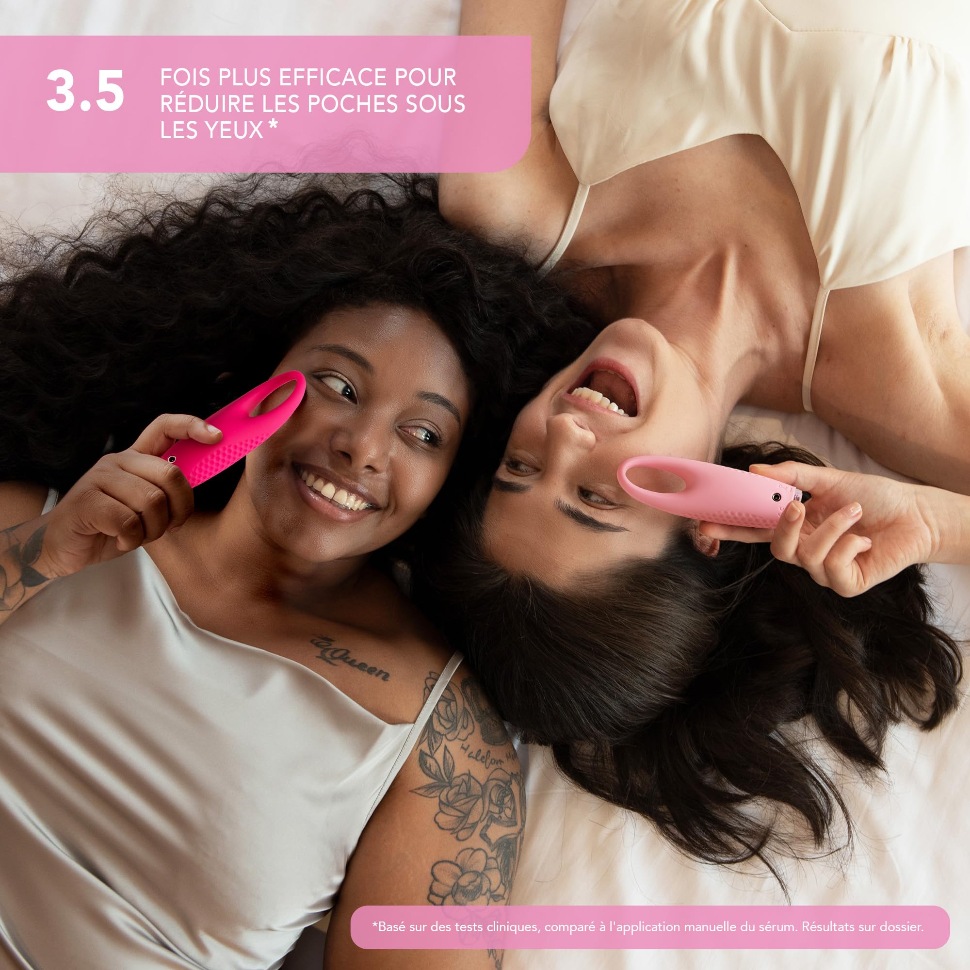 FOREO IRIS 2 Appareil de massage rajeunissant yeux - Pour les cernes, les poches et les rides - Élimine les poches - anti-cernes - massage drainant - Silicone ultra-hygiénique - Pearl Pink