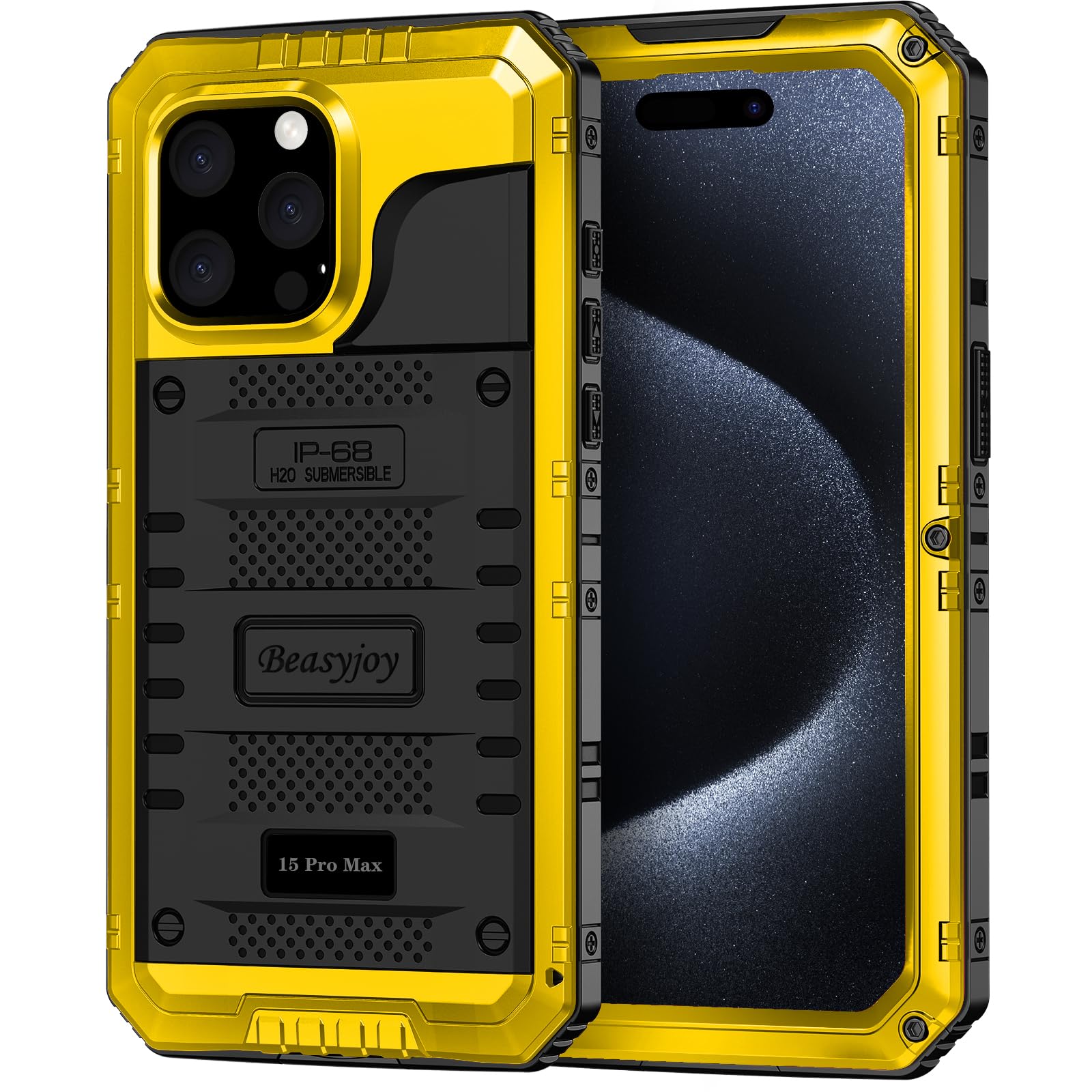 Beasyjoy for iPhone 15 Pro Max Heavy Duty Full Body Protective Case with Built-in Screen Protector, Military Grade Shockproof Defender Case for iPhone