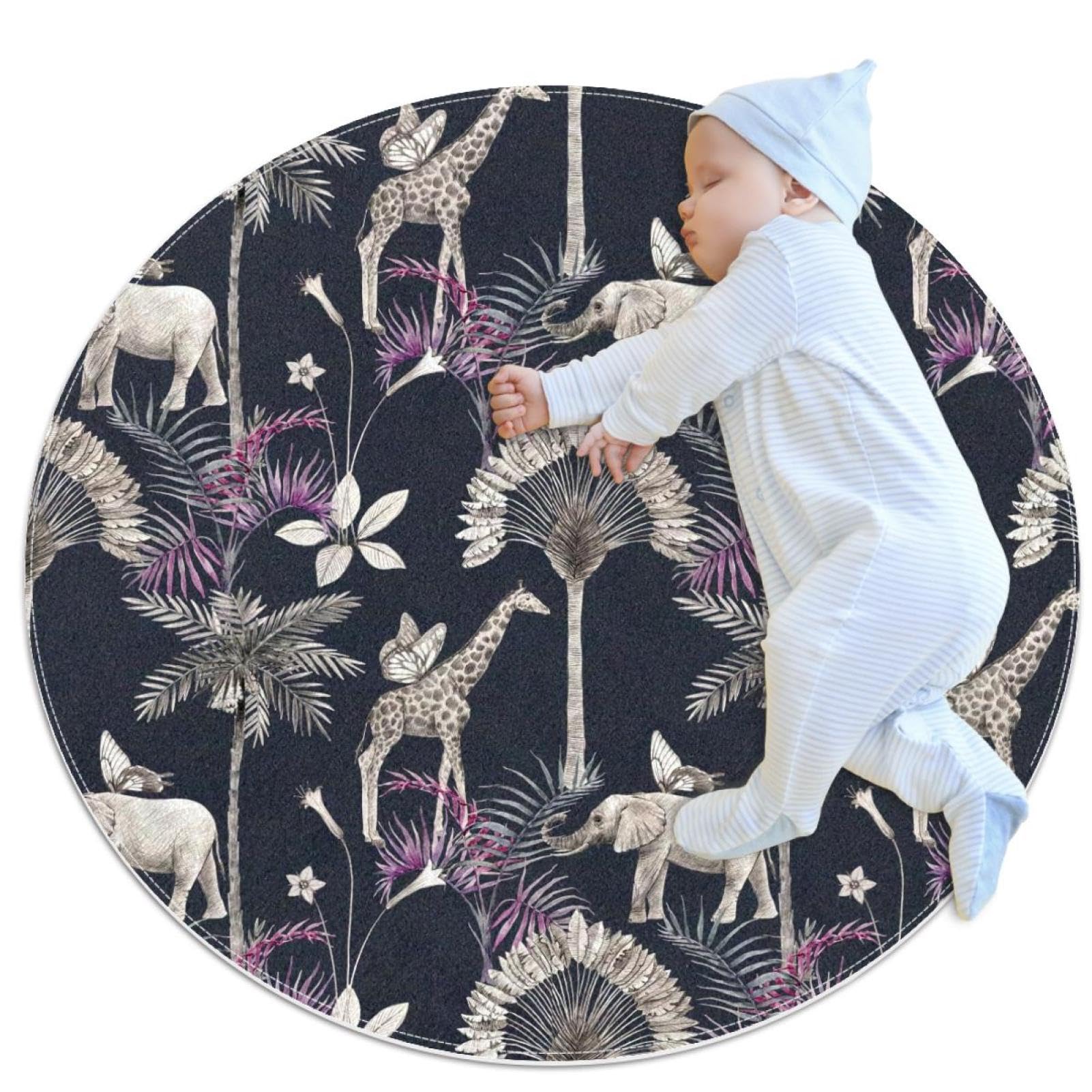 Tapis de chambre à coucher avec imprimé éléphant pour une ambiance douce et cocooning