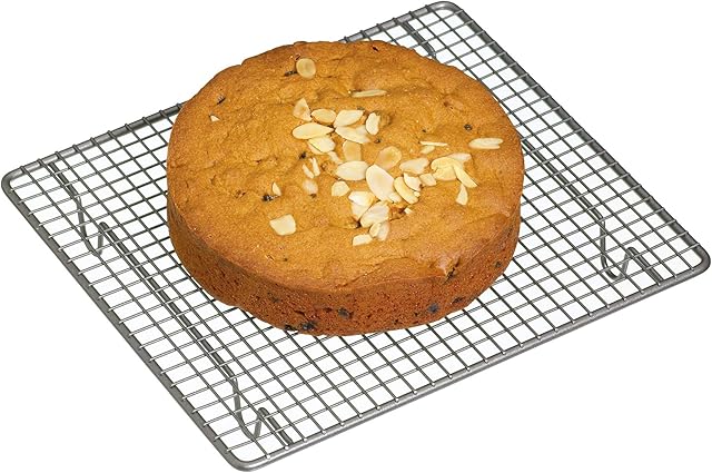 MasterClass Cooling Rack, Non-Stick Coated Cake Cooling Rack, Sleeved, Robust Carbon Steel, 23x26cm