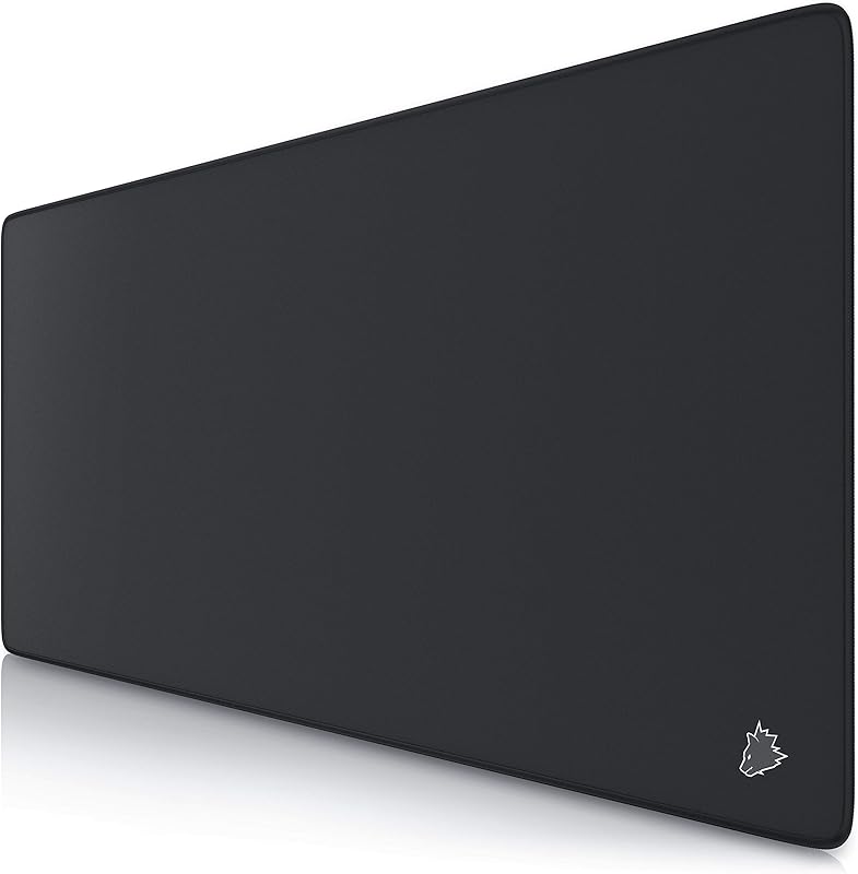 CSL-Computer - Tapis de souris XXL Speed Gaming Titanwolf noir 900 x 400 mm - Grande base de table -
