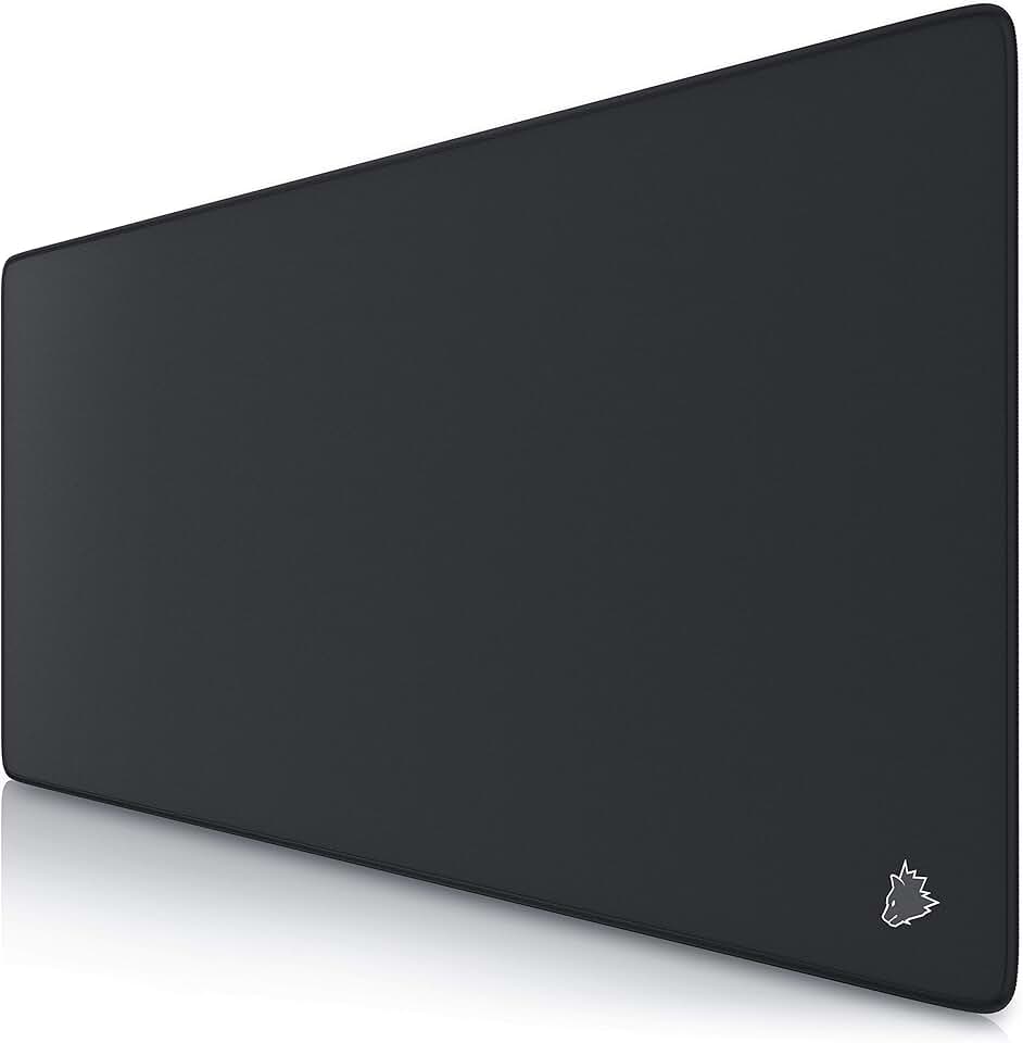CSL-Computer - Tapis de souris XXL Speed Gaming Titanwolf noir 900 x 400 mm - Grande base de table - Améliore la précision et la vitesse, 23032532, Type 1