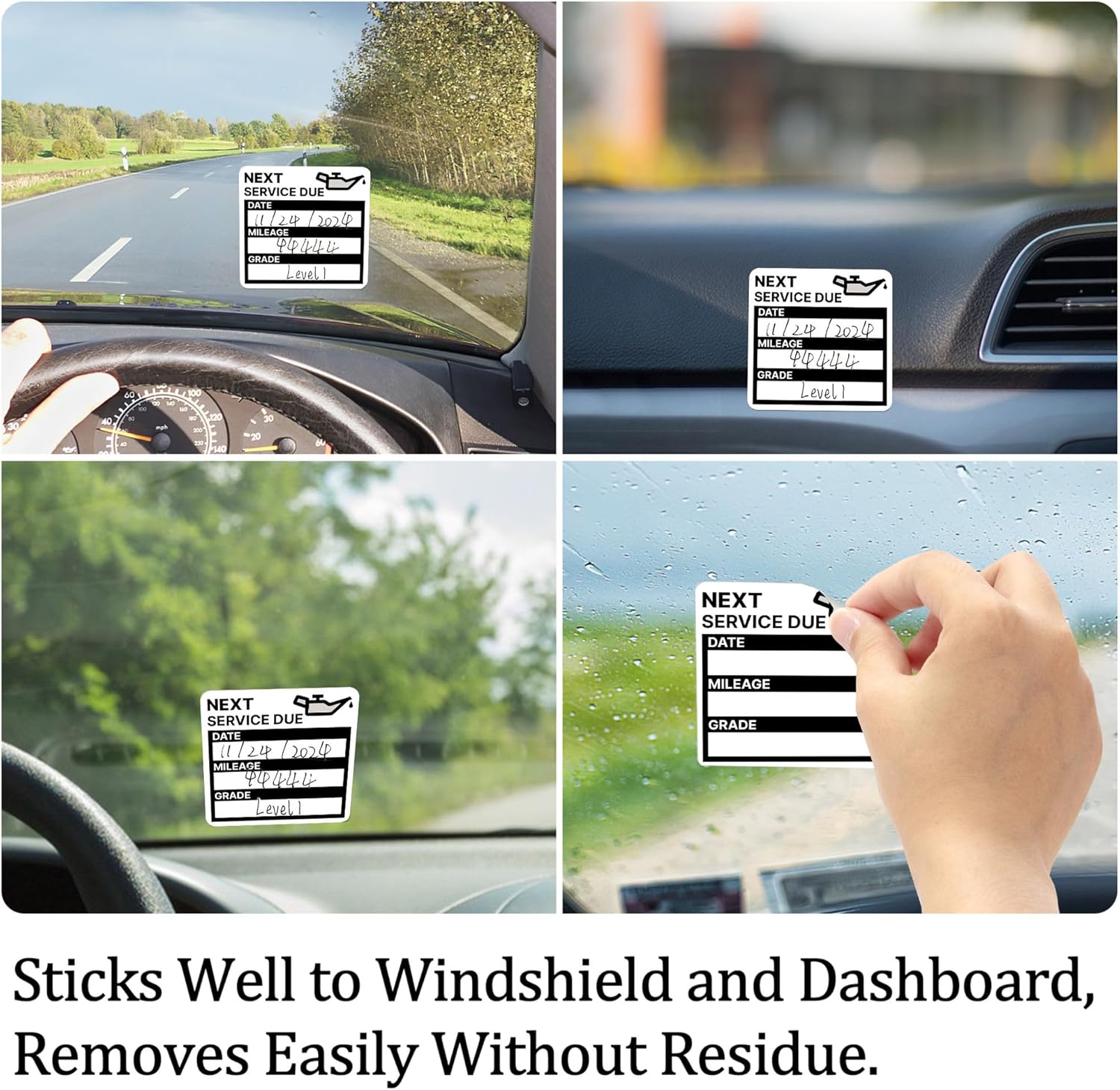for Oil Change Stickers 300 Pcs 2”x 2” Service Black Stickers, Next Service Due Reminder Sticker Labels, Easy to Write on, Easy to Peel with No Residue thumbnail