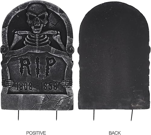 Miniatura 2 de Didiseaon Juguete de broma de Halloween ligero de espuma lápida de espuma para cementerio, lápidas de lápida de espuma de Halloween, lápida de