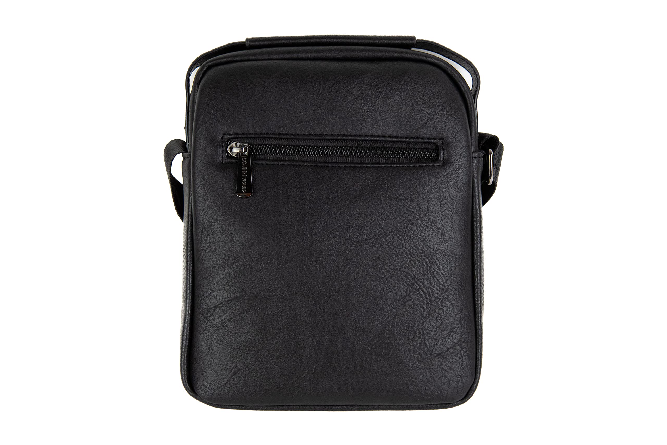 COVERI Borsello da Uomo in Ecopelle, Marrone, Nero, con Tracolla, Multi Tasche con Zip, per Lavoro, Ufficio, Tempo libero Art.6230 Dimensioni 24x20x6 cm