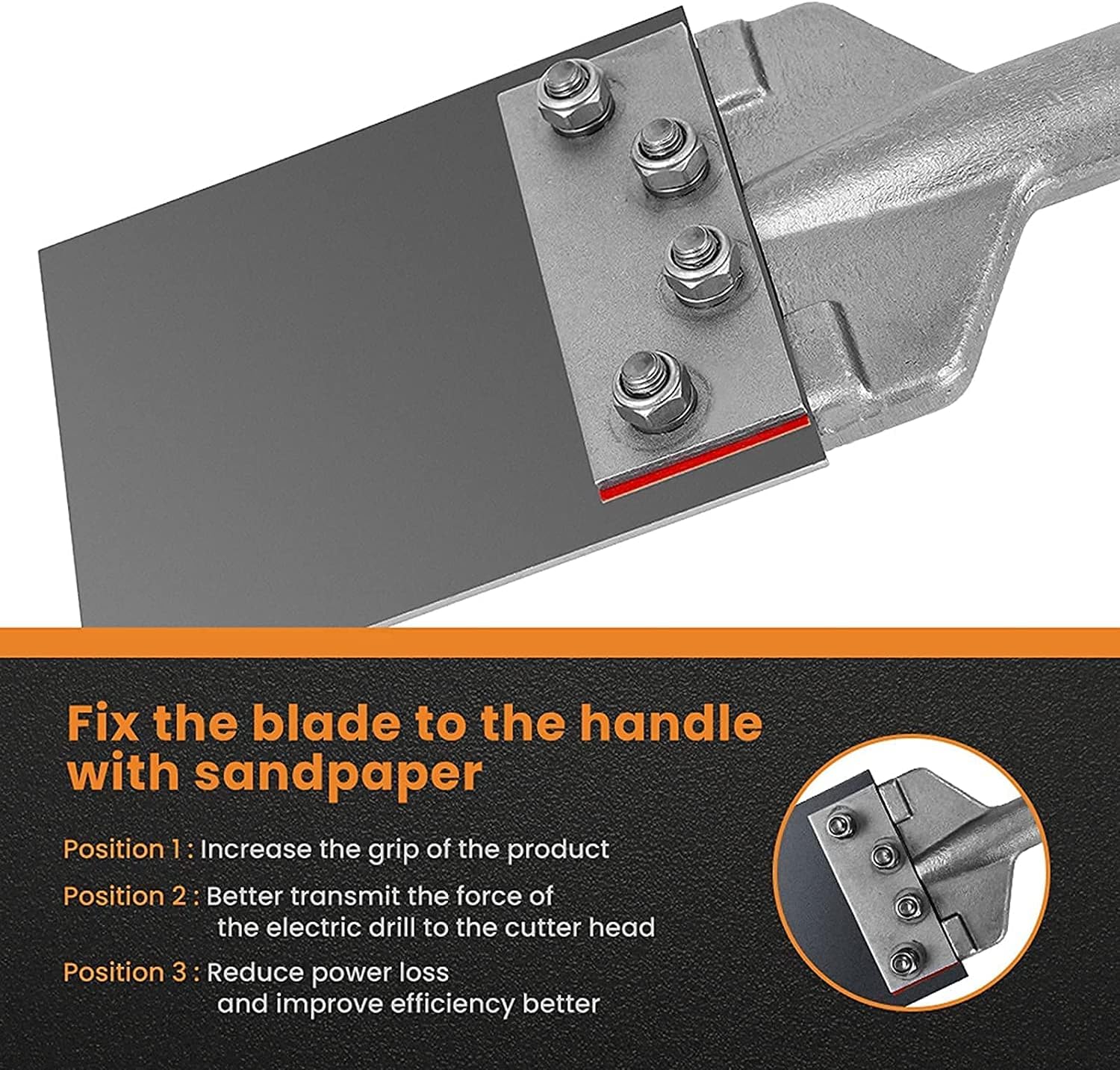 ANBULL SDS MAX Floor Scraper, with 25" Long Handle and 6" Heavy Duty Blade for Wide Tile Thinset Grout Adhesive Wallpaper Wood Linoleum Flooring Removal Tool