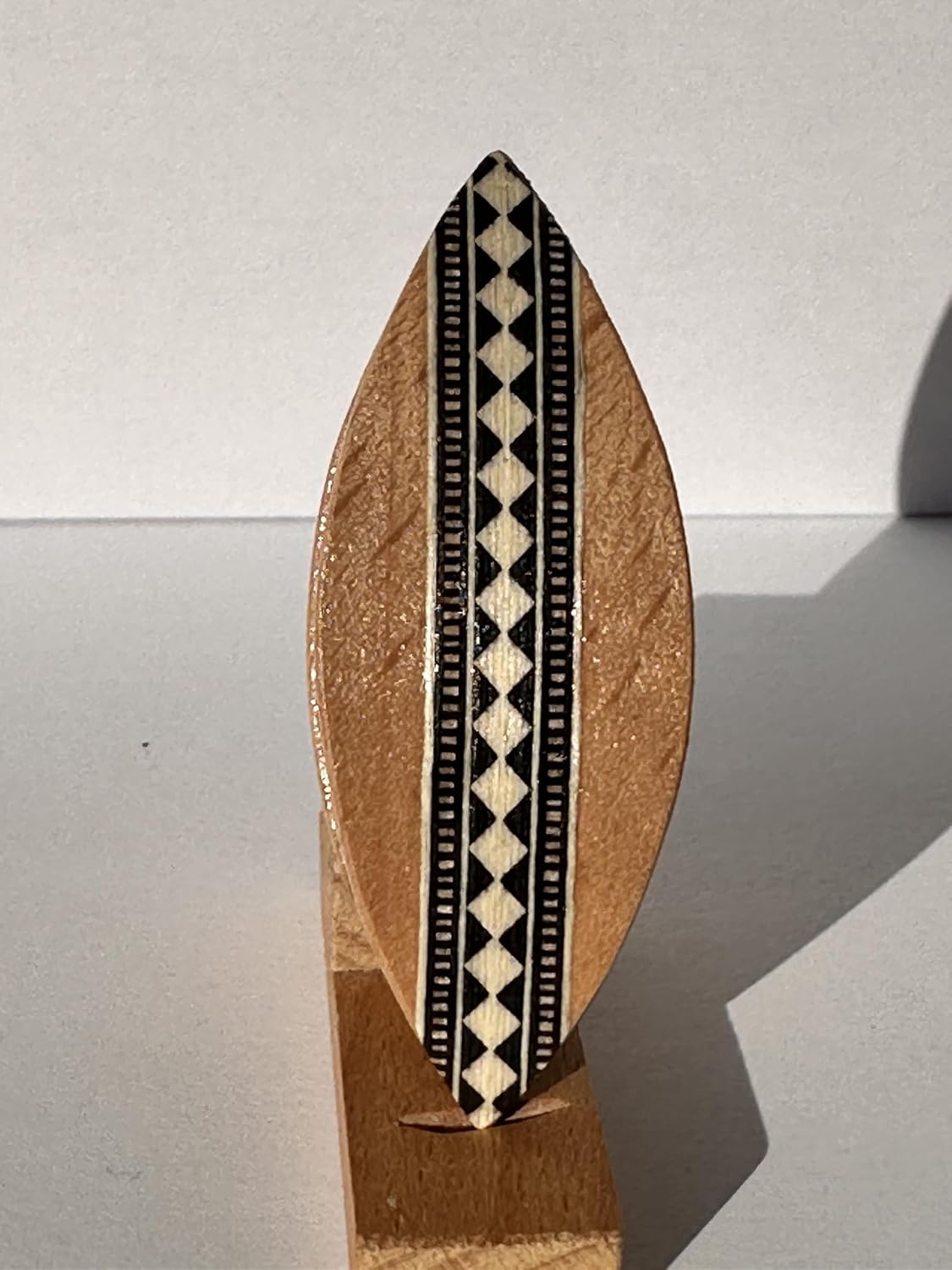 Inlayed Wooden Tatting Shuttle 2.5 inch Long Handmade lacemaking Shuttle - Weaving Tool #3
