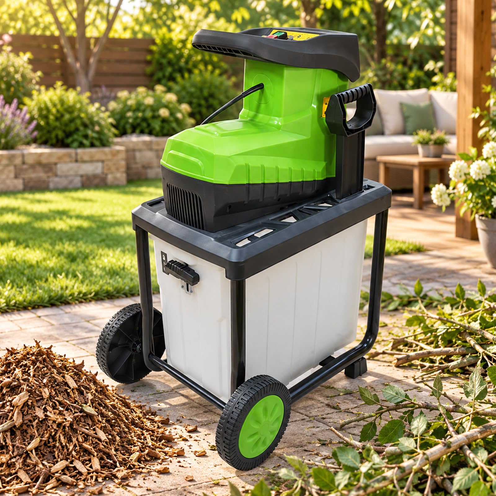 Broyeur À Rouleau 2800W pour Branches Jusqu’À 45mm