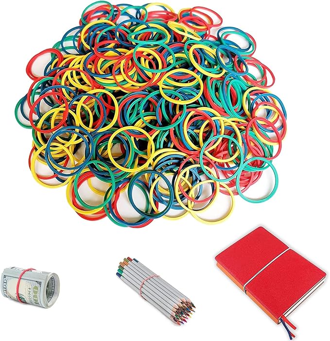 Elastic Bands, 200 Pcs Colorful Rubber Bands, Elastic Rubber Bands for