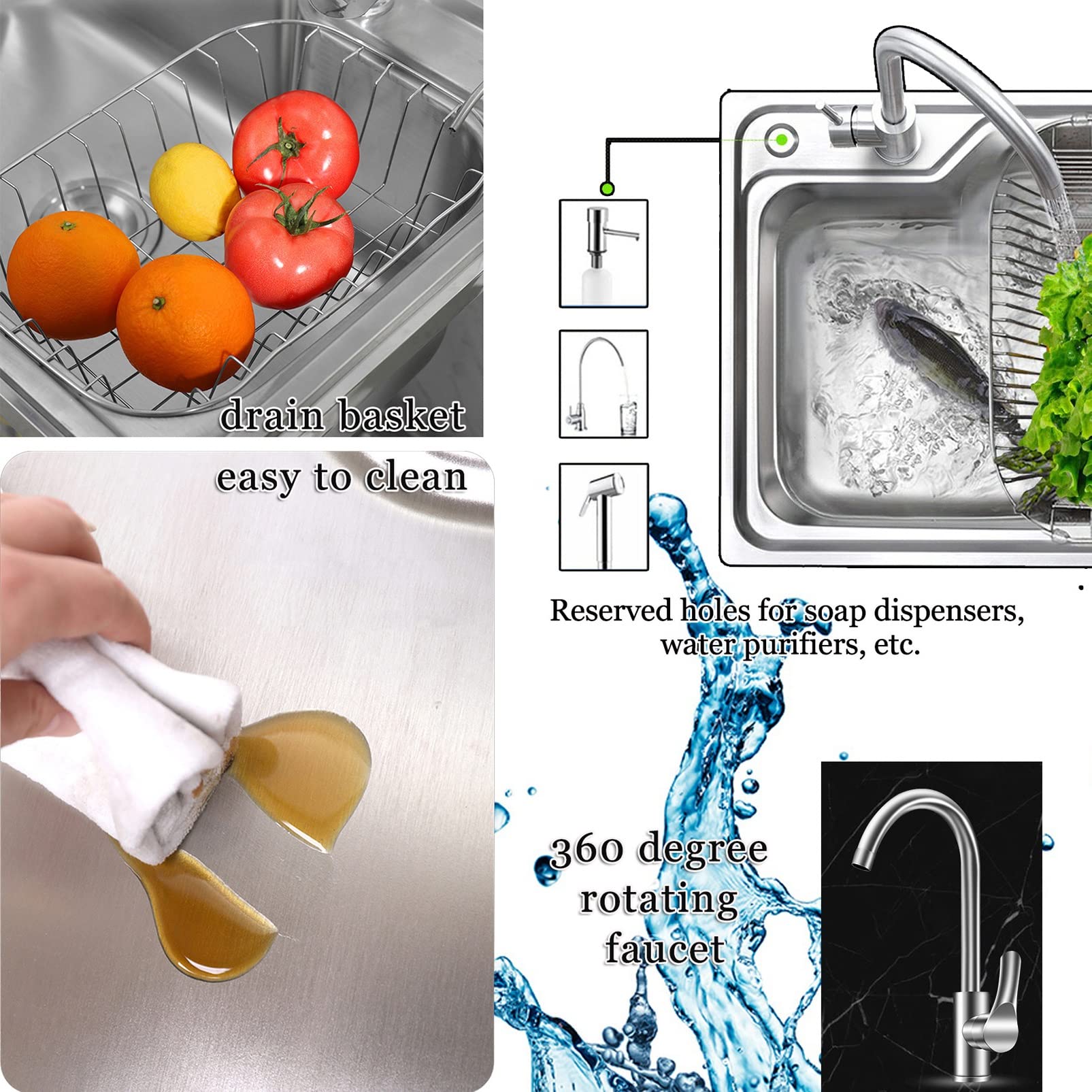 Amazon.co.jp: シンクアウトドア流し台キッチン用ステンレス製混合水栓