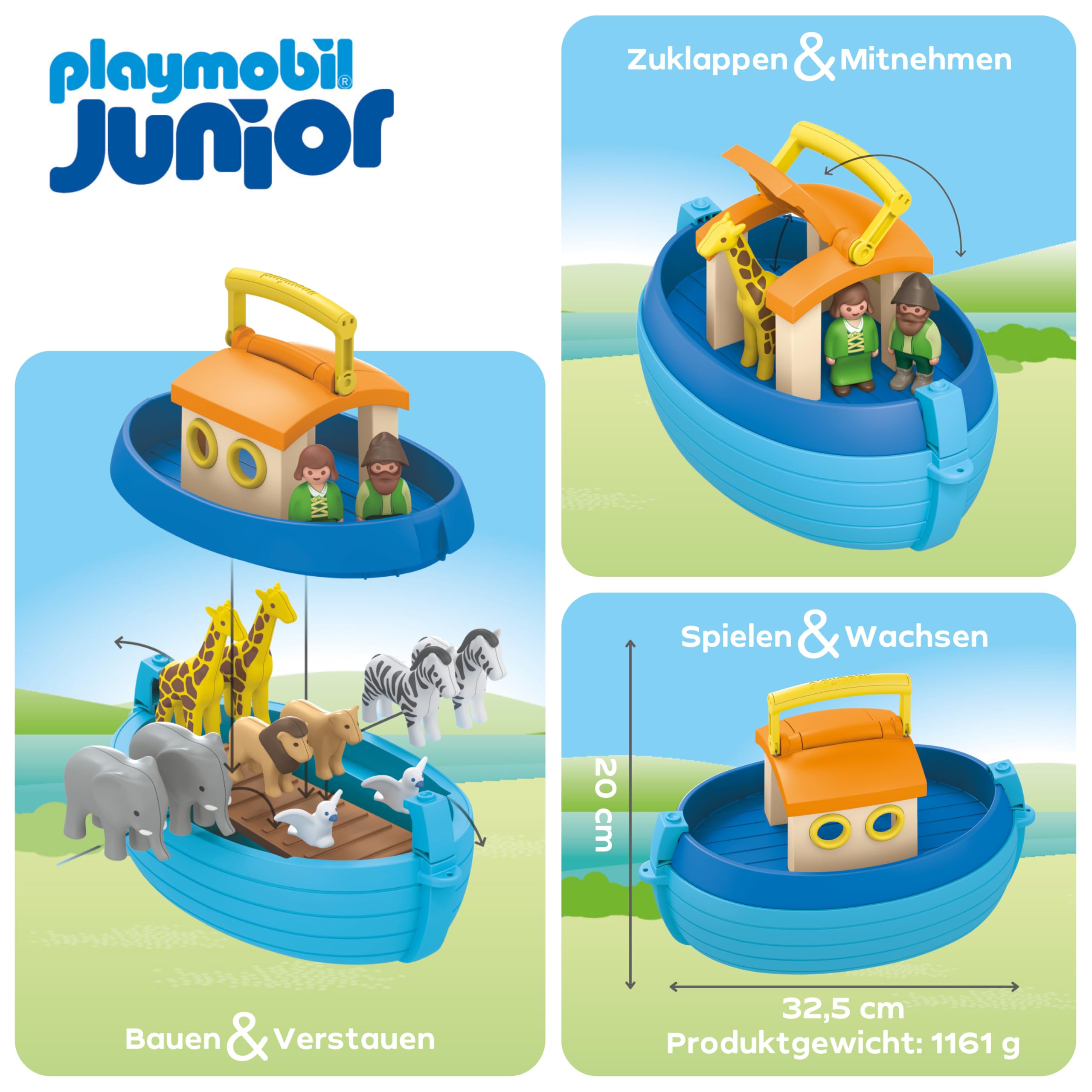 PLAYMOBIL JUNIOR | Meine Mitnehm-Arche Noah | nachhaltiges Spielzeug für Kinder ab 1 Jahr | 71681