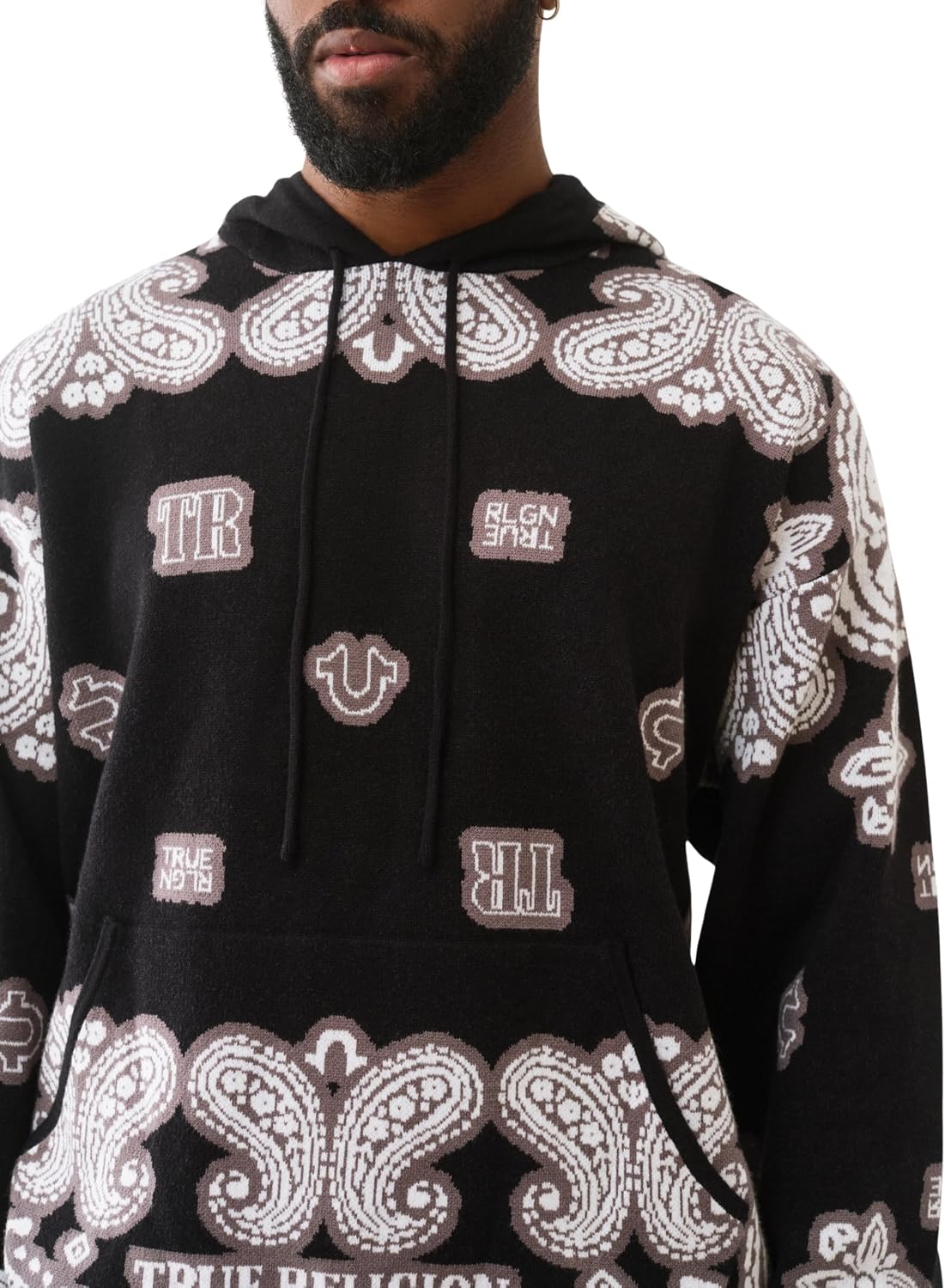 True Religion Knitted Bandana Hoodie for Men