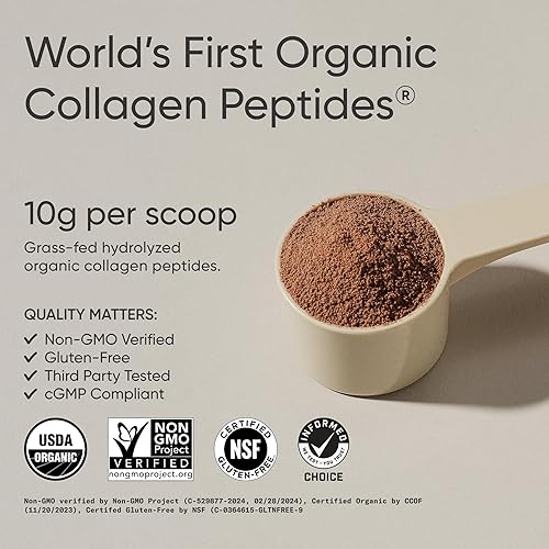 Miniatura 2 de Sports Research Polvo de colágeno orgánico - Proteína de colágeno hidrolizada tipo I y III - USDA orgánico, sin gluten, de origen sostenible,