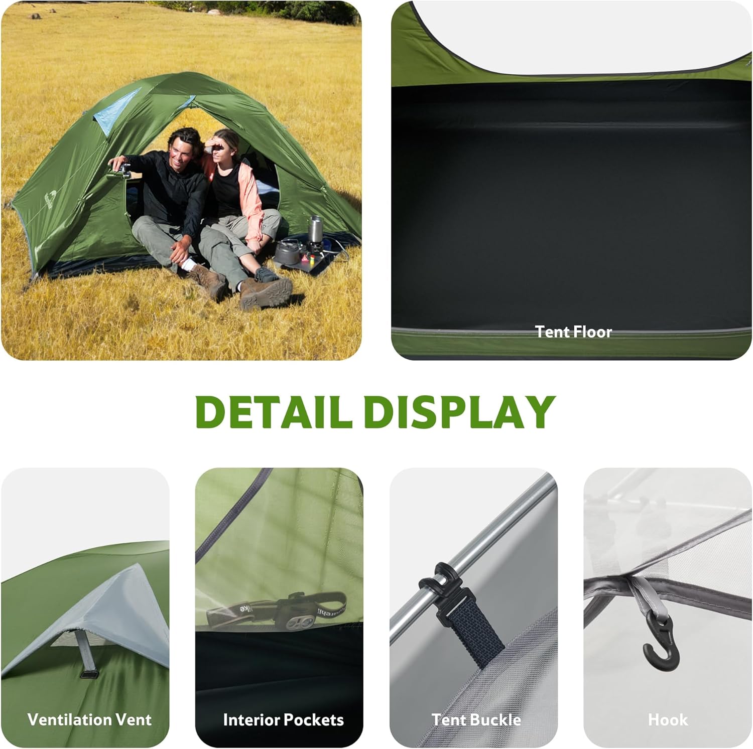 Naturehike Bleik-A 2-3 Person Camping Tent, Waterproof Double Layer Lightweight Backpacking Tents for Camping
