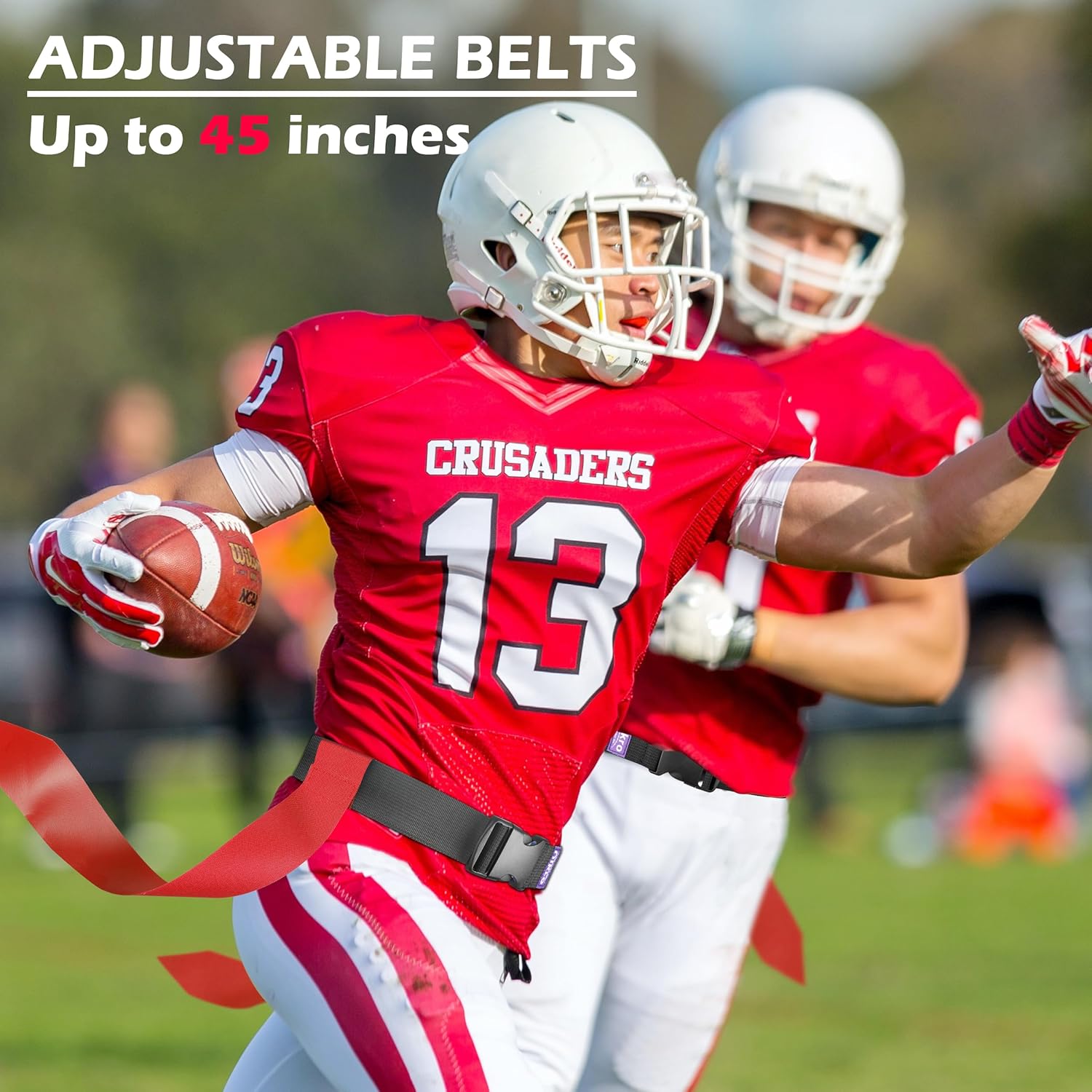 Flag Football Belts, 14 Player Adjustable Flag Football Sets for Sports Training Competition - Image 4