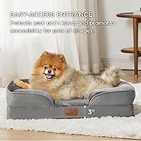 Vista 197 de Bedsure - Cama ortopédica extragrande para perros, sofá cama lavable para perros extragrandes, espuma de soporte con funda extraíble y lavable, negro