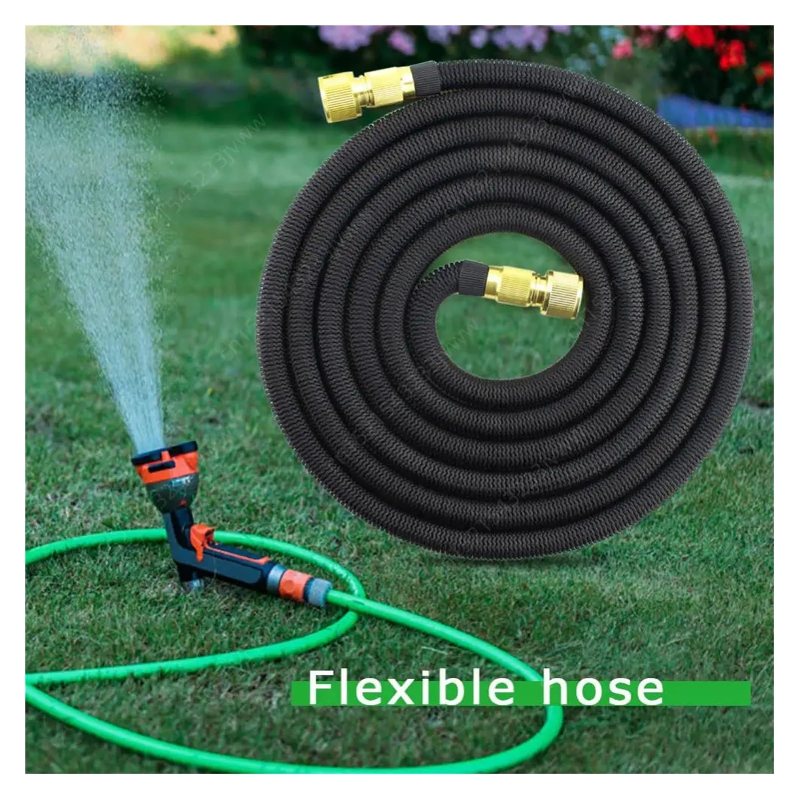 manguera de jardín, manguera de extensión retrácti Manguera de riego, manguera de alta presión for lavado de autos, rociador, manguera flexible for riego de jardín, herramienta de limpieza, tubería de