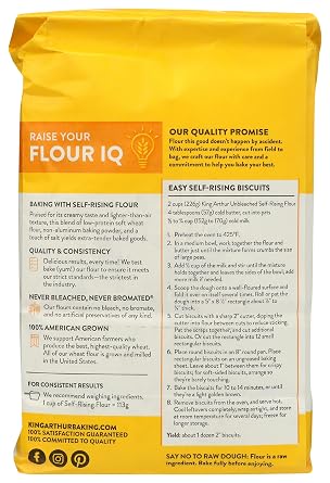 King Arthur, Flour Unbleached Enriched Self Rising, 80 Ounce