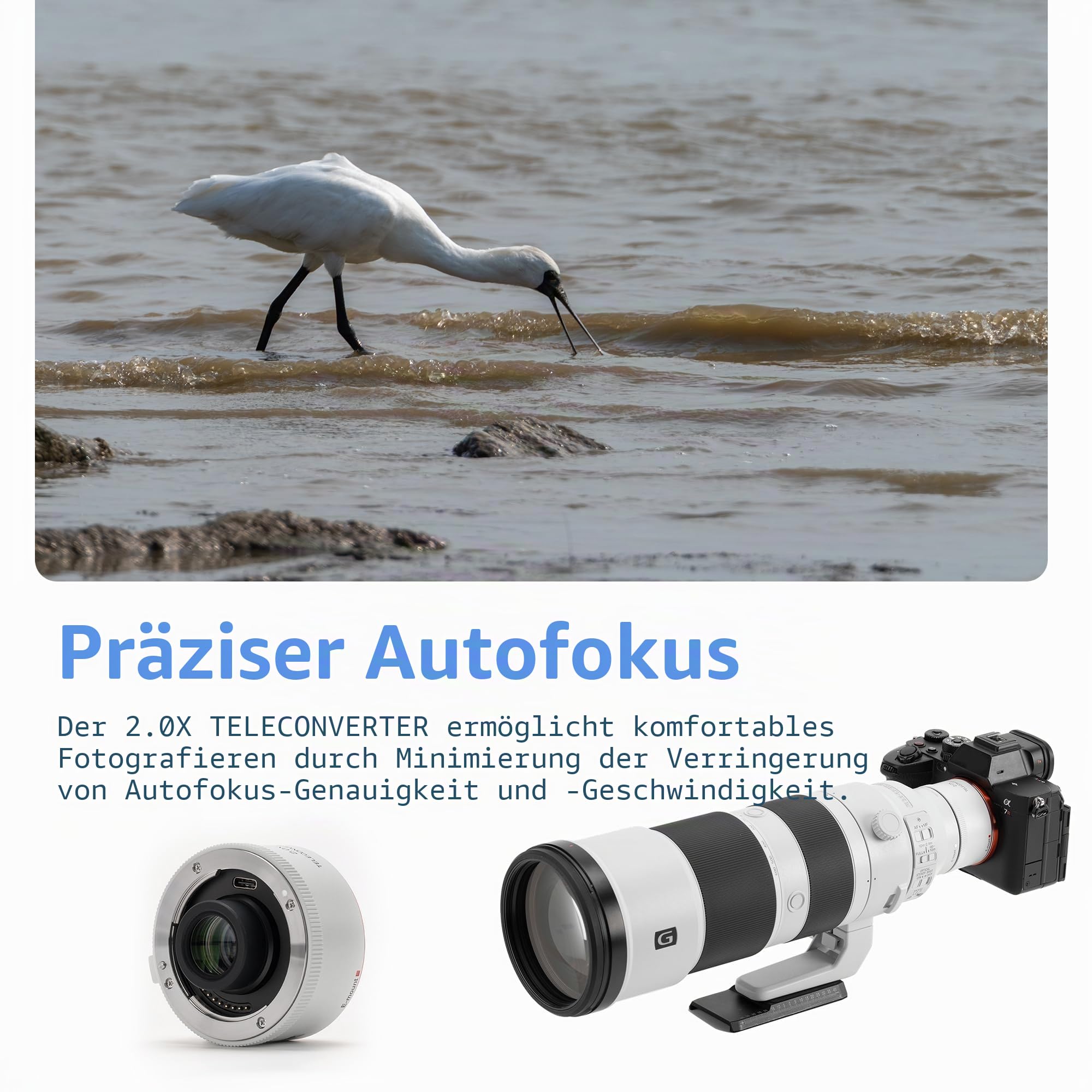 VILTROX TC-2.0X Telekonverter für Sony E-Mount Autofokus Extender kompatibel SEL70-200GM SEL100-400GM SEL200-600G