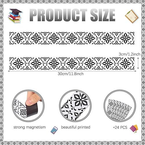 Miniatura 2 de 24 bordes magnéticos para pizarra blanca, tiras magnéticas para tablón de anuncios, bordes de tablón de anuncios, escuela, aula, pizarra, decoración