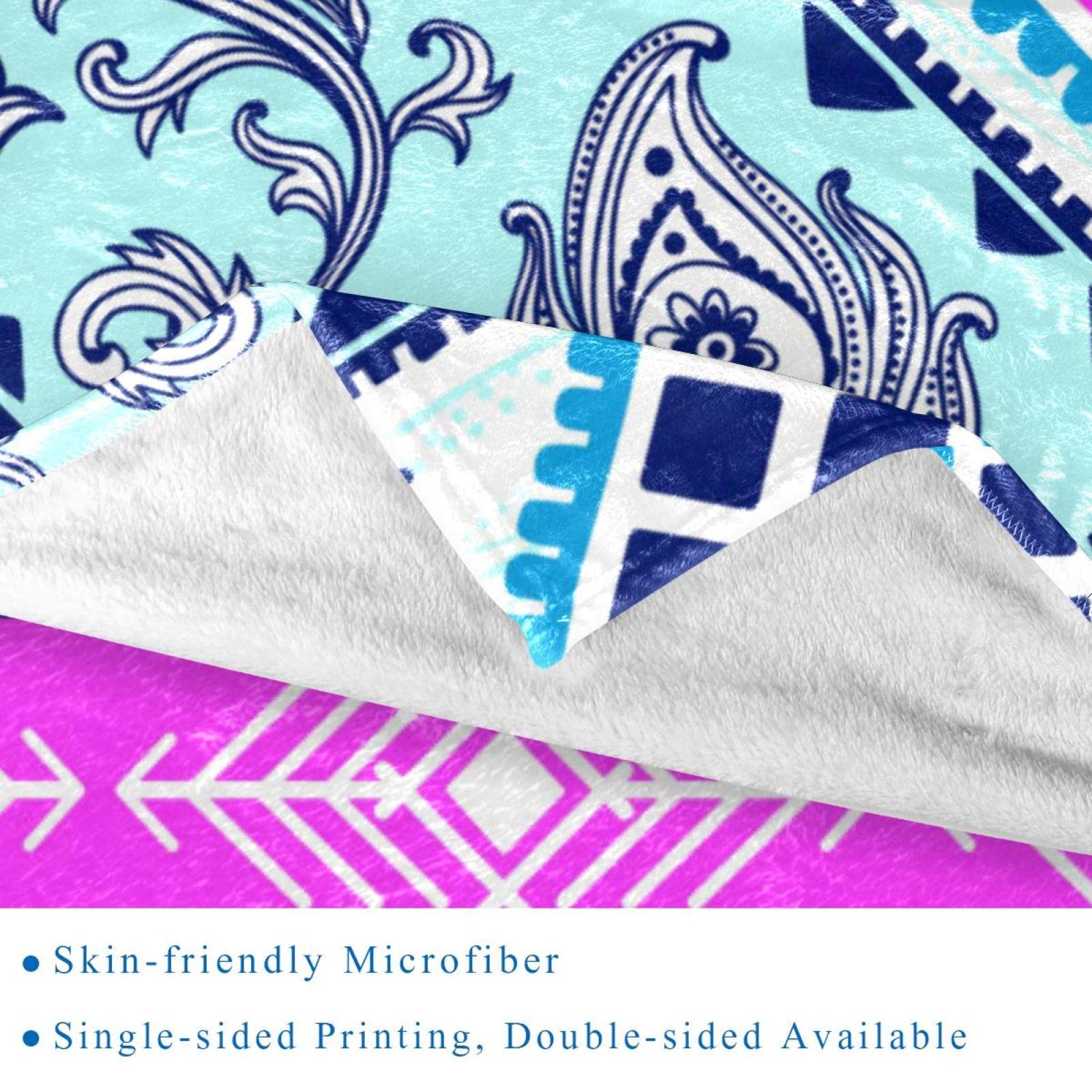 Manta de forro polar, súper suave y lujosa, con estampado de estilo bohemio
