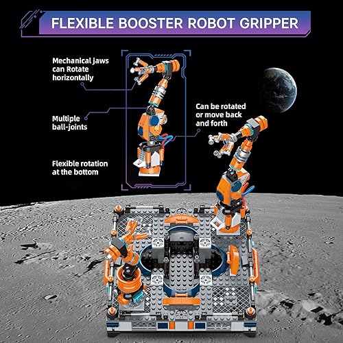 Miniatura 4 de YESHIN Kit de bloques de construcción de cohetes espaciales, juego de construcción de modelo de cohete creativo, juguete de regalo para niños a