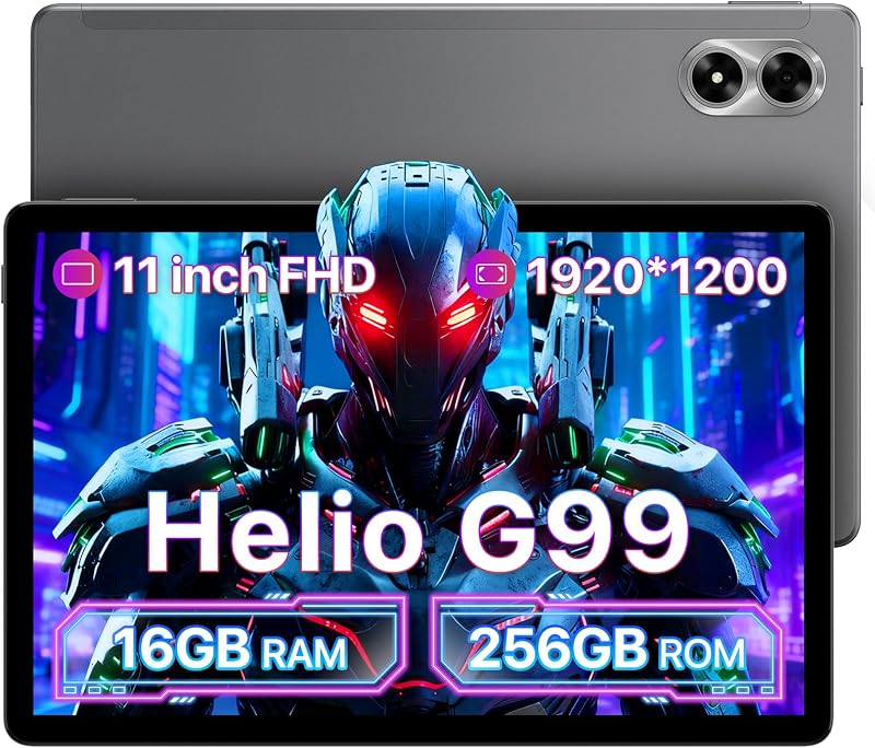Tablet 16GB RAM+256GB ROM G99 Octa-Core Android Tableta for Gaming,1920x1200 FHD IPS Display，8000mAh Battery,Global Unlocked Dual 4G,5G/2.4G WiFi, GPS, TF Expand Support Face Unlock