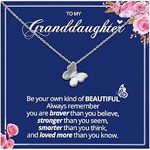 Ralukiia Butterfly Necklace for Granddaughter, Inspirational Jewelry Gift, Be Your Own Kind of Beautiful Necklace, Encouragement Gift from Grandma Grandpa for Birthday Christmas Graduation