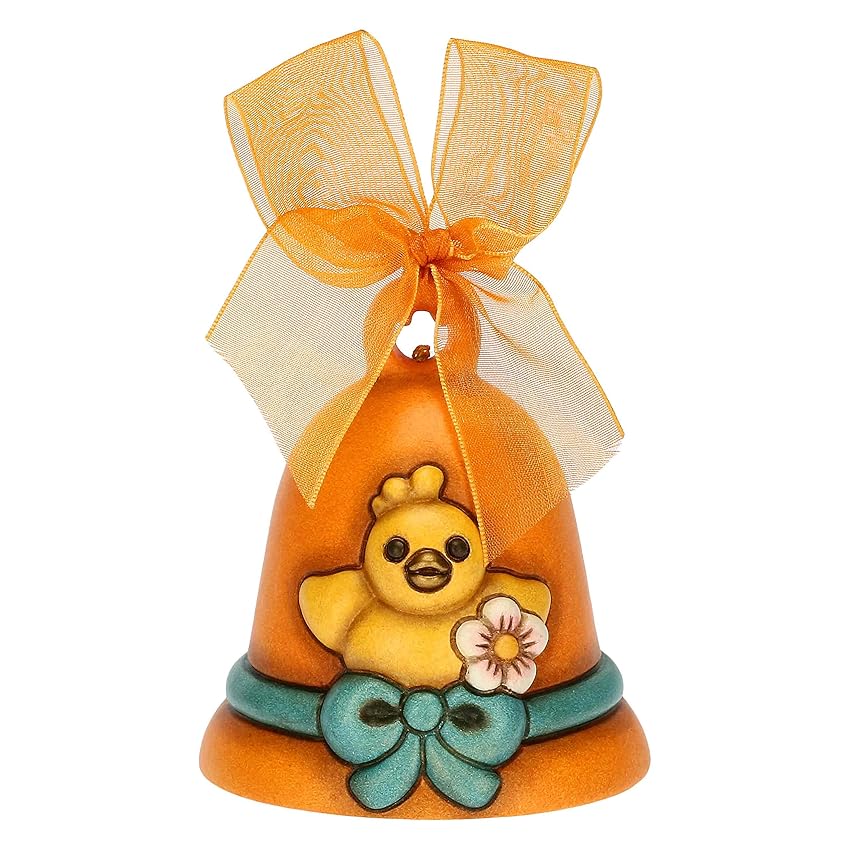 Immagine del prodotto THUN - Campanella Limited Edition Pasqua 2022 - Linea Fiore in Fiore - Living, Arredare la Casa - Ceramica e Nastro - Ø 7cm; 8cm h