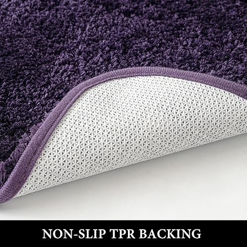 Miniatura 4 de MIULEE Juego de alfombras de baño de 3 piezas, incluye alfombra de inodoro en forma de U, juego de tapetes de baño suaves y absorbentes con parte