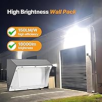 Vista 4 de Paquete de luz LED de pared 120W 18,000LM, fotocélula del atardecer al amanecer, luz de seguridad impermeable IP65, carcasa de aluminio, iluminación