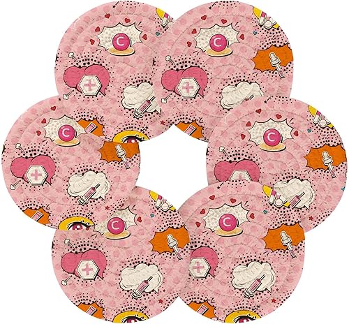 Miniatura 2 de Juego de 6 posavasos absorbentes con diseño de labios de dibujos animados de 4 pulgadas con soporte absorbente para bebidas, artículos esenciales