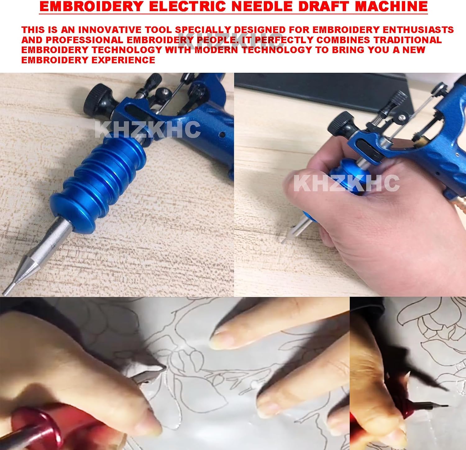 Electric Embroidery Needle Draft Machine, Electric Needle Draft Machine, Embroidery Wedding Dress Pattern Making, Adjustable Speed Lightweight Silent, Embroidery Creative DIY