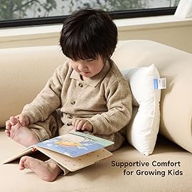 Choc chick Toddler Pillow,20X12inches Machine Washable 100% Cotton Pillowcase Soft Hypoallergenic Kids Pillows,Child Cute Animal Perfect Toddler Pillows for Sleeping 2 Years Old (Rabbit)