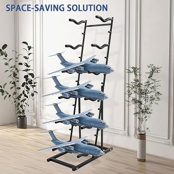 Airplanes Rack,Remote Control Airplane Storage Rack with Adjustable Shelves for Indoor and Outdoor Display