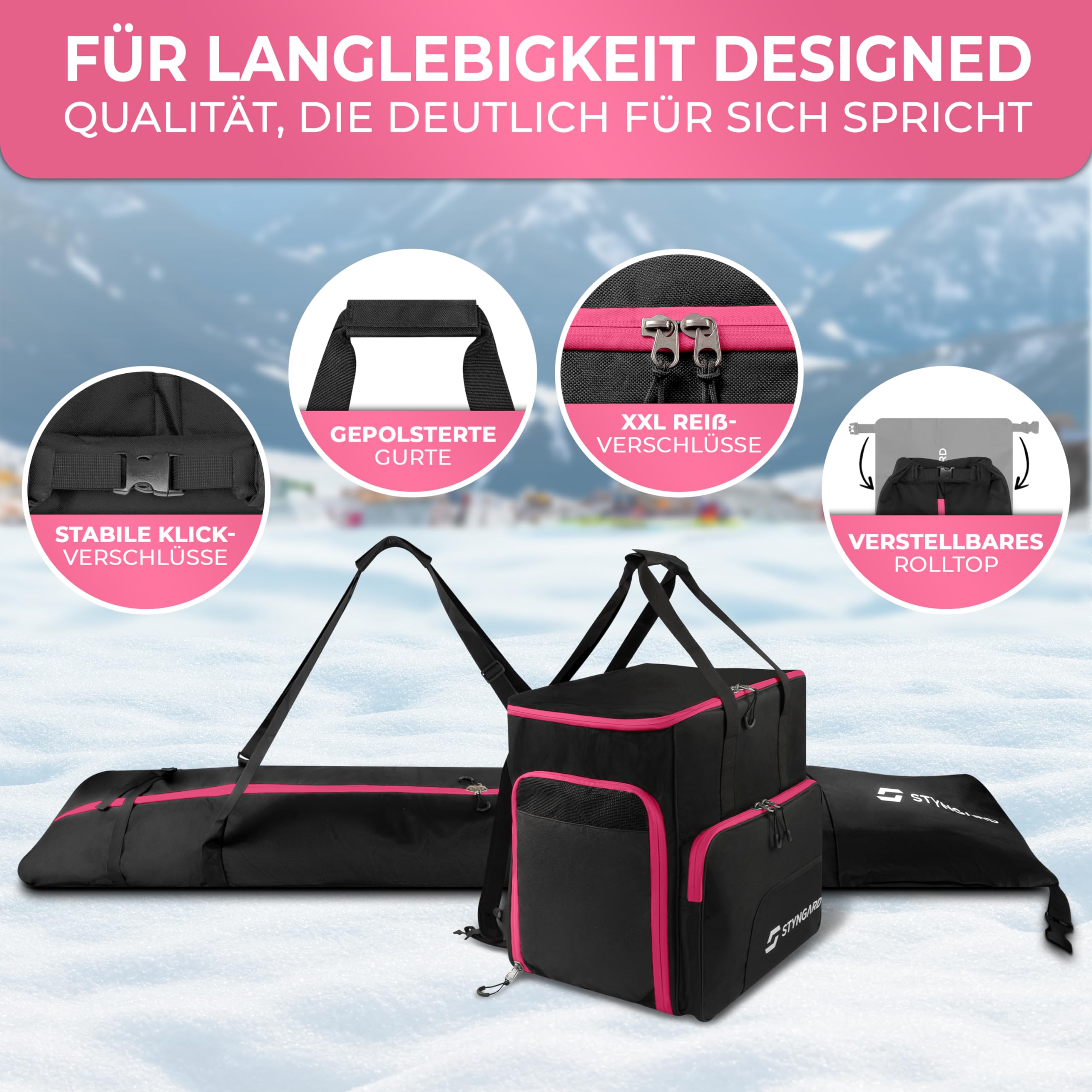 Skitasche und Skischuhtasche mit Helmfach für 1 Paar | Set VANCOUVER Skitasche und Skischuhtasche mit Helmfach für 1 Paar | Set VANCOUVER