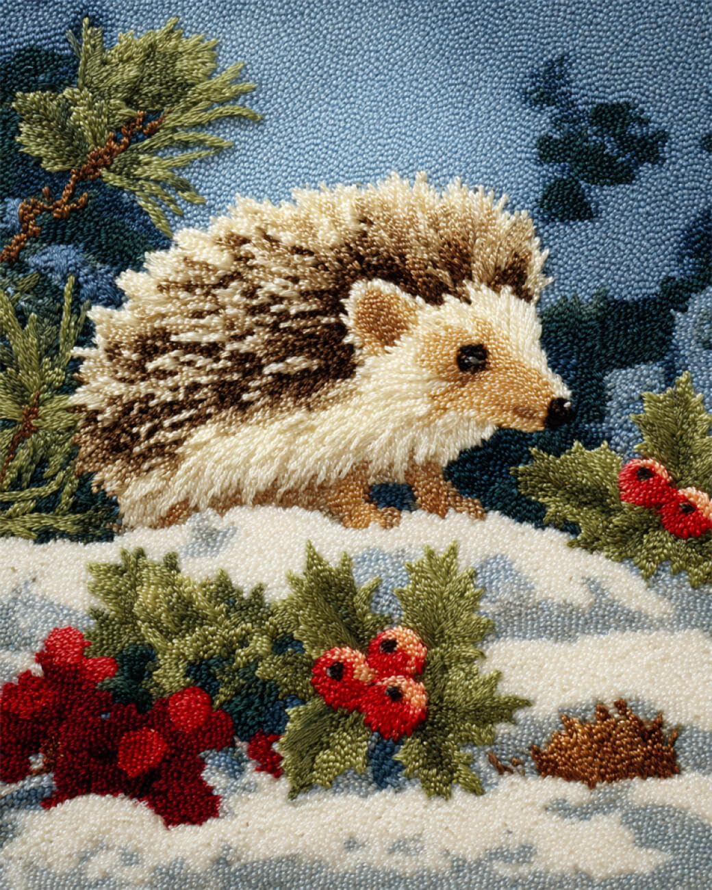 AMBATTERY Animal Rug Making Kit for Adultscartoon Hedgehog Latch Hook Craft Kits Carpet Crochet Kit for Adults Beginners DIY Rug Making Set Needlework for Home Decoration 21x29in