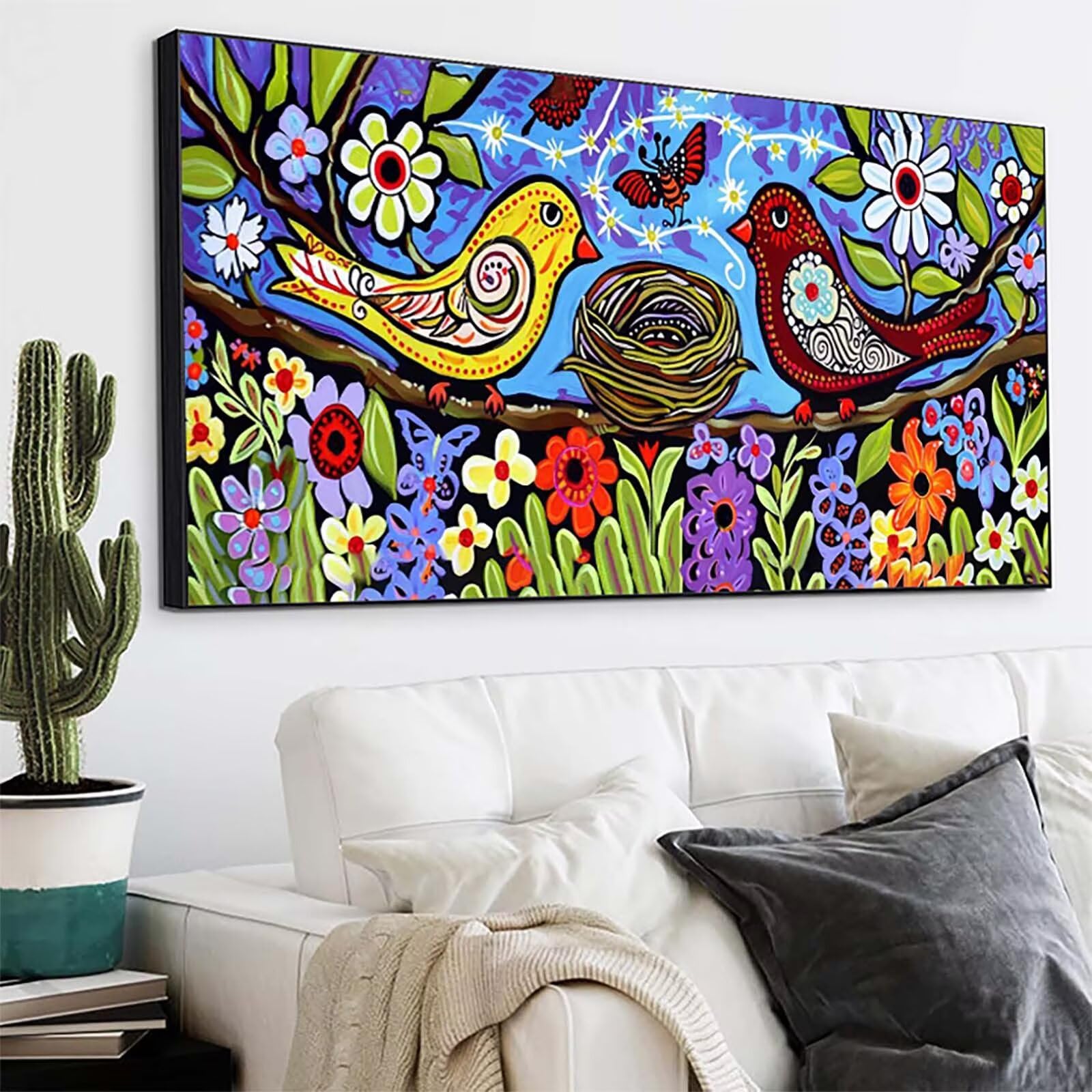 Uccelli Diamond Painting Grandi Dimensioni 50x100cm, Diamond Painting 9-305