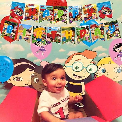 Miniatura 6 de Decoraciones de fiesta de cumpleaños de Little Einsteins, suministros de fiesta de Caroon Little Einsteins con pancarta de feliz cumpleaños,