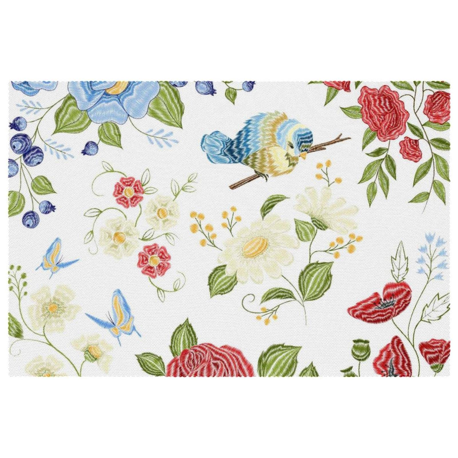 Sets de table antidérapants et résistants à la chaleur au motif floral | Lot de 6 grand format