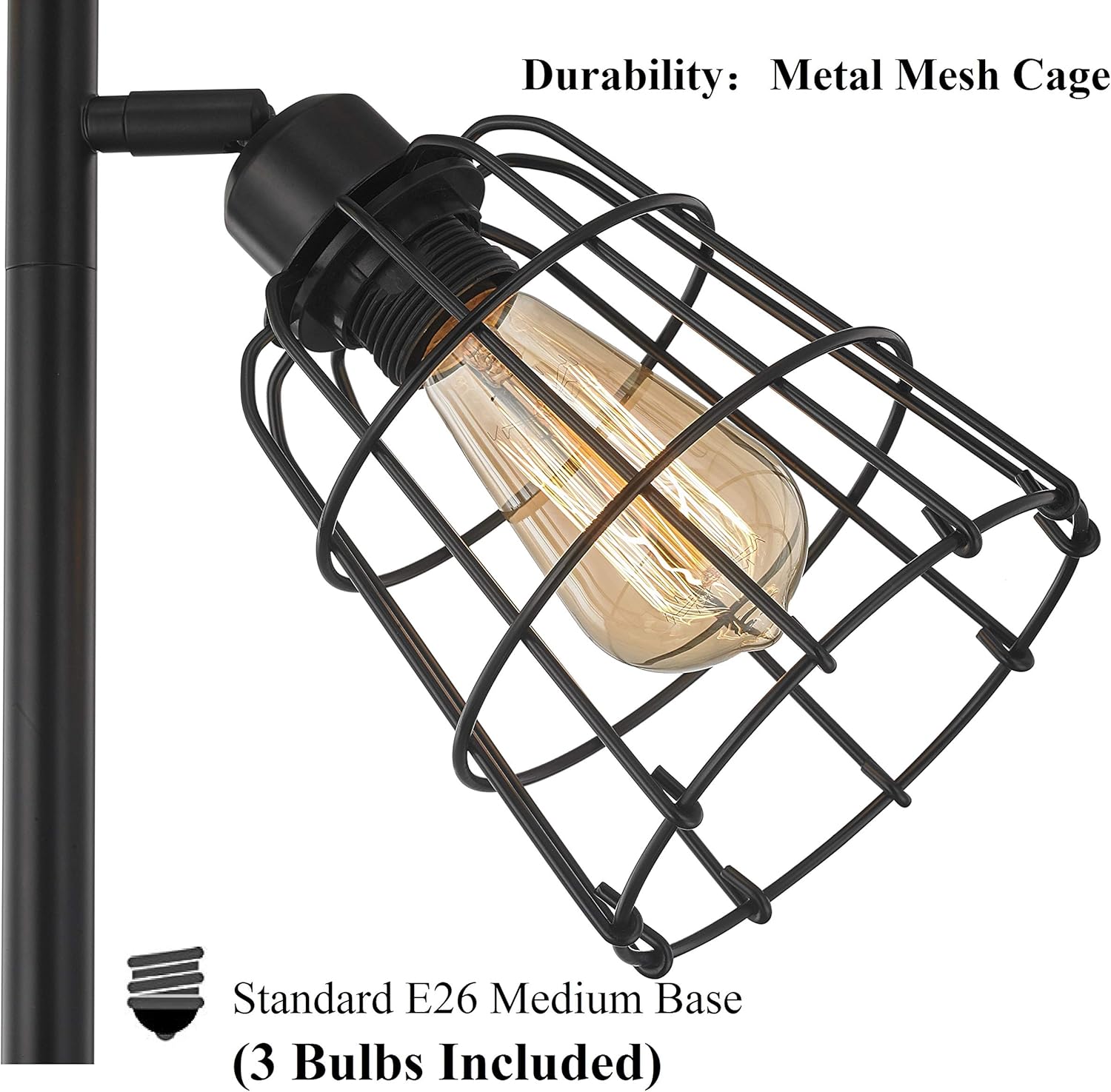 Nеw Arrіvаlѕ Modern Floor Lamp for Living Room Bright Lighting Tall Stand Up Lamp Farmhouse Rustic Industrial Black Tree Floor Lamps for Bedrooms, Office with Reading Light Standing Lamp