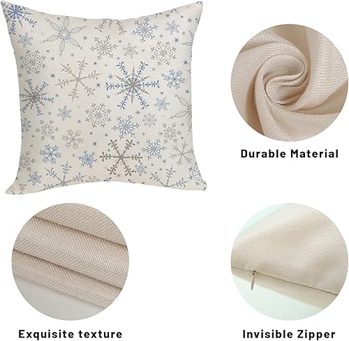 Miniatura 7 de Fundas de almohada navideñas de 18 x 18 pulgadas, paquete de 2 fundas de almohada de muérdago verde de Navidad, guirnalda de hojas de eucalipto,