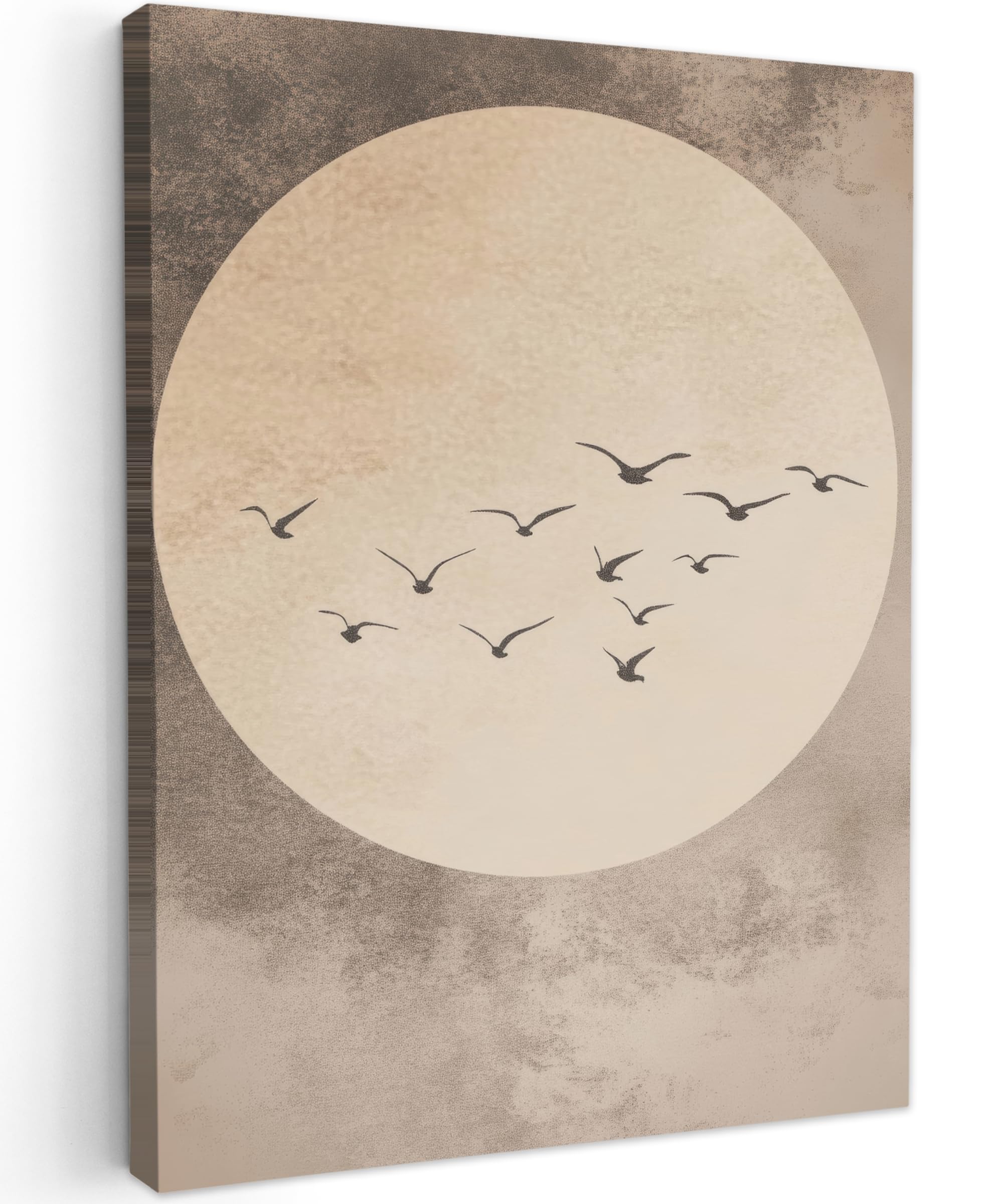 MuchoWow© Canvas Wall Art 24"x31" / 60x80 cm Decor Prints for Living Room Decorative Canvases Hall Artwork Bird - Beige - Japandi — image 1