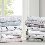 Intelligent Design Cozy Doucement 100% Cotton Flannel Imprimer Animaux Étoiles Mignon chaud, Ultra Ensemble de draps doux froids, Twin, étoiles grises 3 Pièce